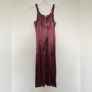 NIC+ZOE Satin Midi Dress in Burgundy